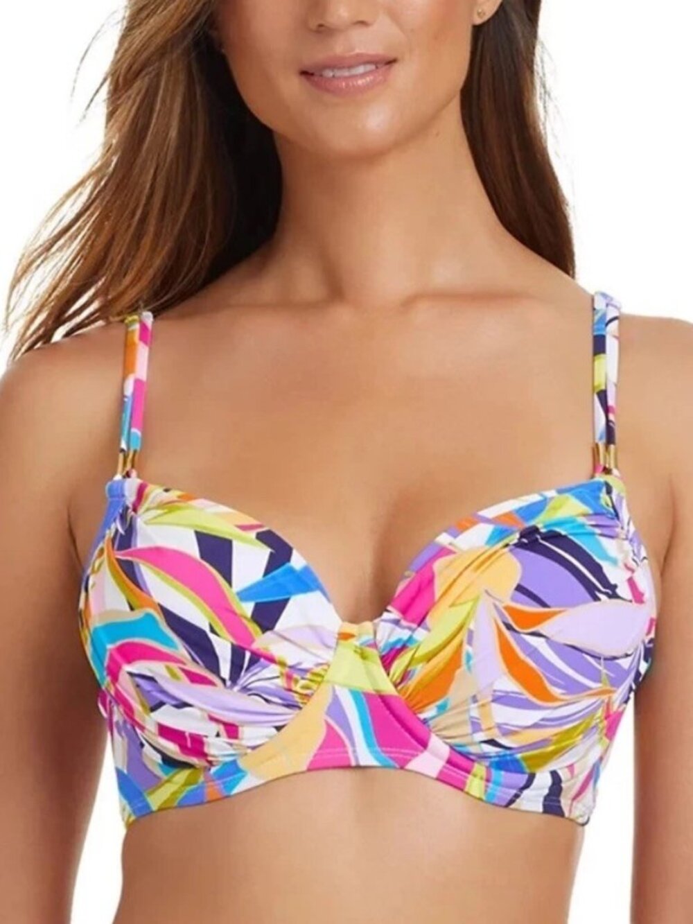 $89 Bleu Rod Beattie Women's Living Color Swimsuit Top Multicolor 38DD